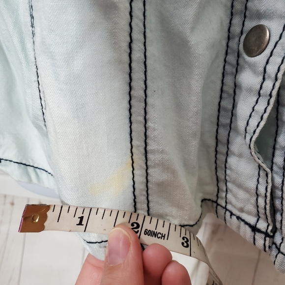 Life In Progress Ombre Jeans Button Down Shirt - Picture 3 of 6